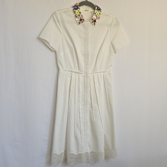 Elie Tahari Dresses & Skirts - Elie Tahari White Dress w/Lace, Sequins, Rhinestones & Bead Accents. Size 2